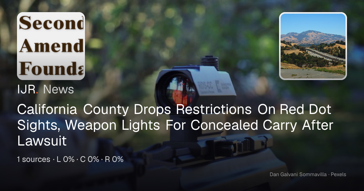 California County Drops Restrictions On Red Dot Sights, Weapon Lights ...
