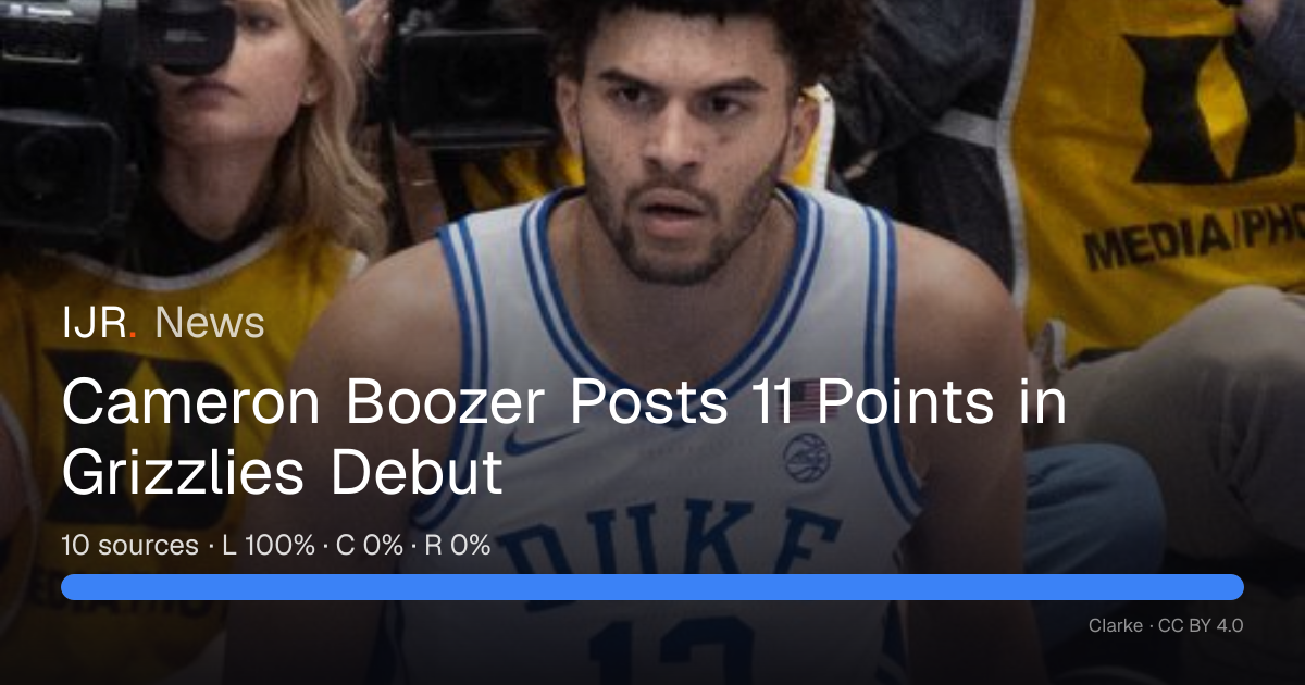 Cameron Boozer Posts 11 Points in Grizzlies Debut — IJR News