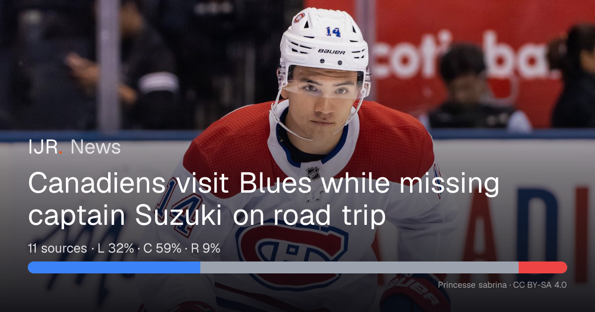 Canadiens visit Blues while missing captain Suzuki on road trip — IJR News