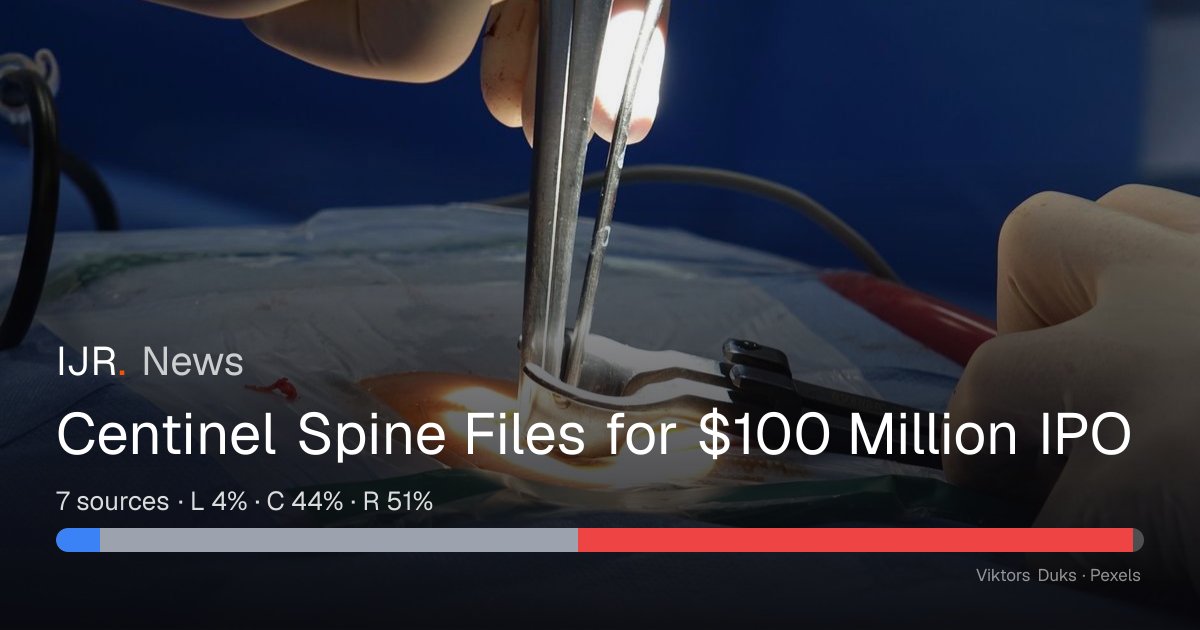 Centinel Spine Files for $100 Million IPO — IJR News