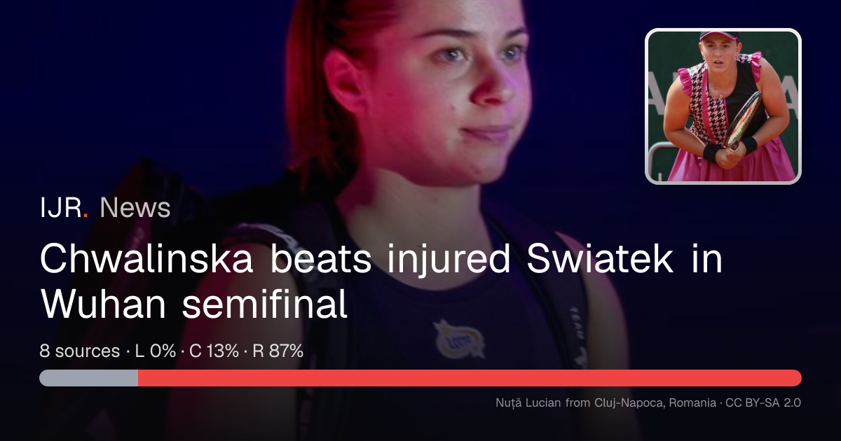 Chwalinska beats injured Swiatek in Wuhan semifinal — IJR News