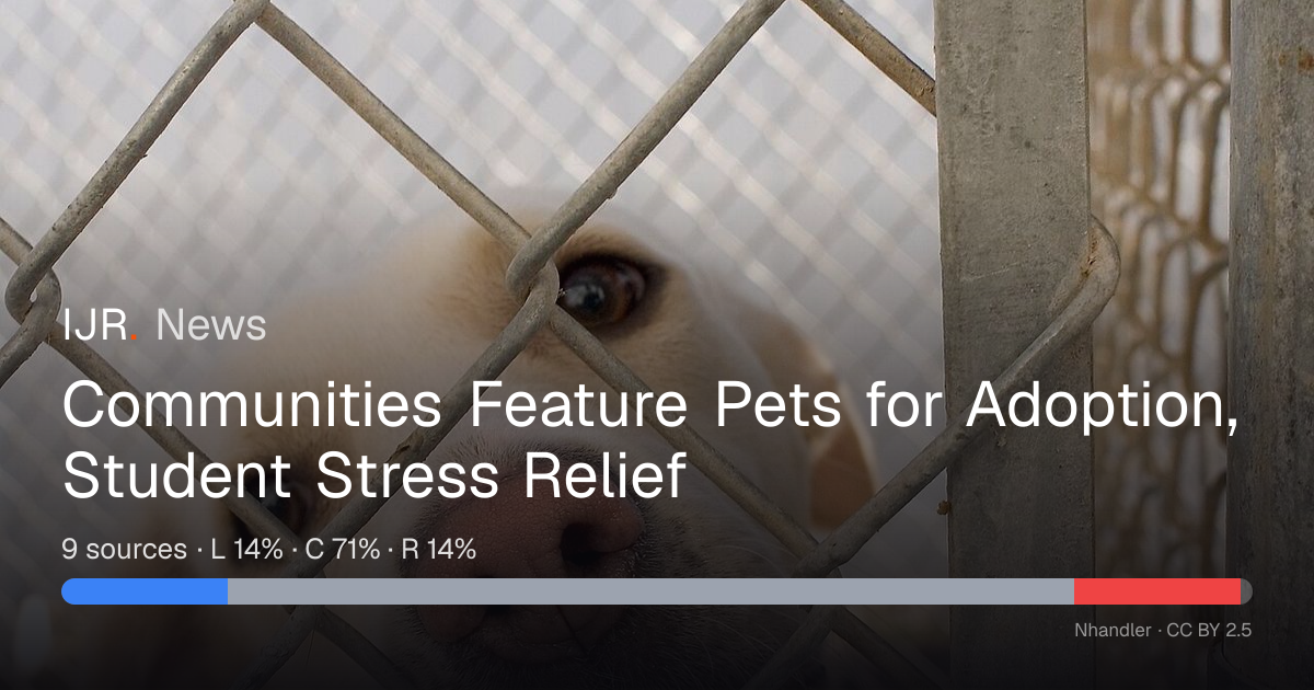 Communities Feature Pets for Adoption, Student Stress Relief — IJR News