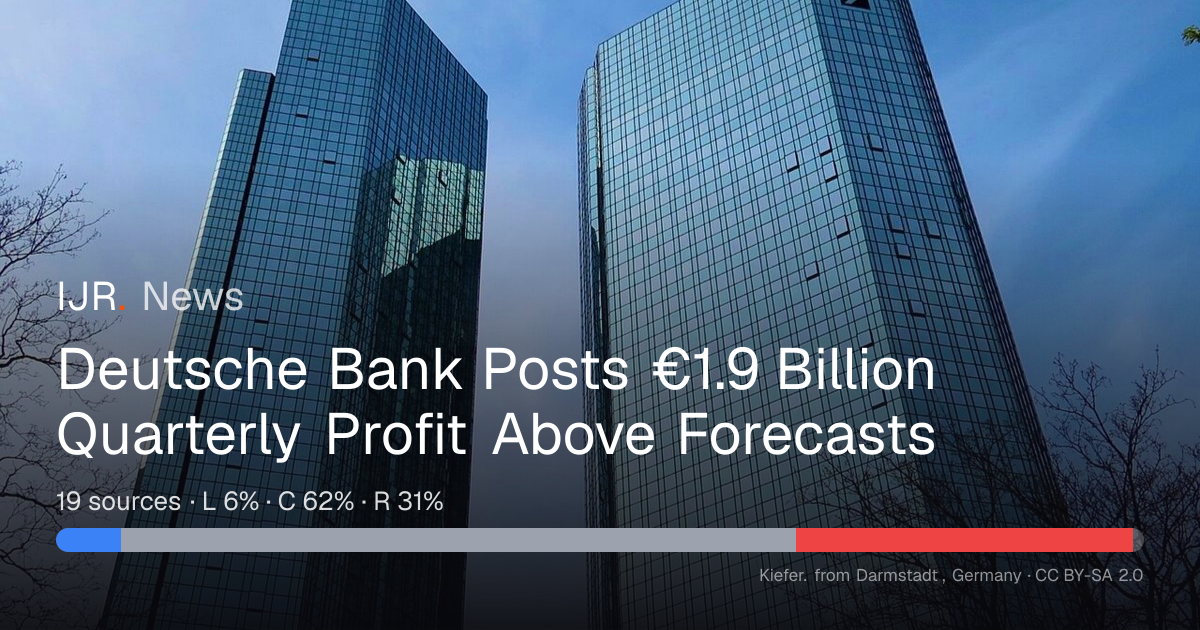 Deutsche Bank Reports Record €1.9B Quarterly Profit — IJR News
