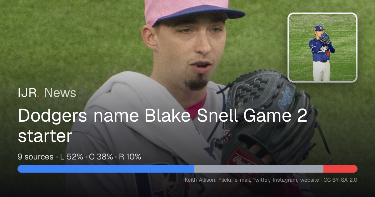 Dodgers name Blake Snell Game 2 starter — IJR News