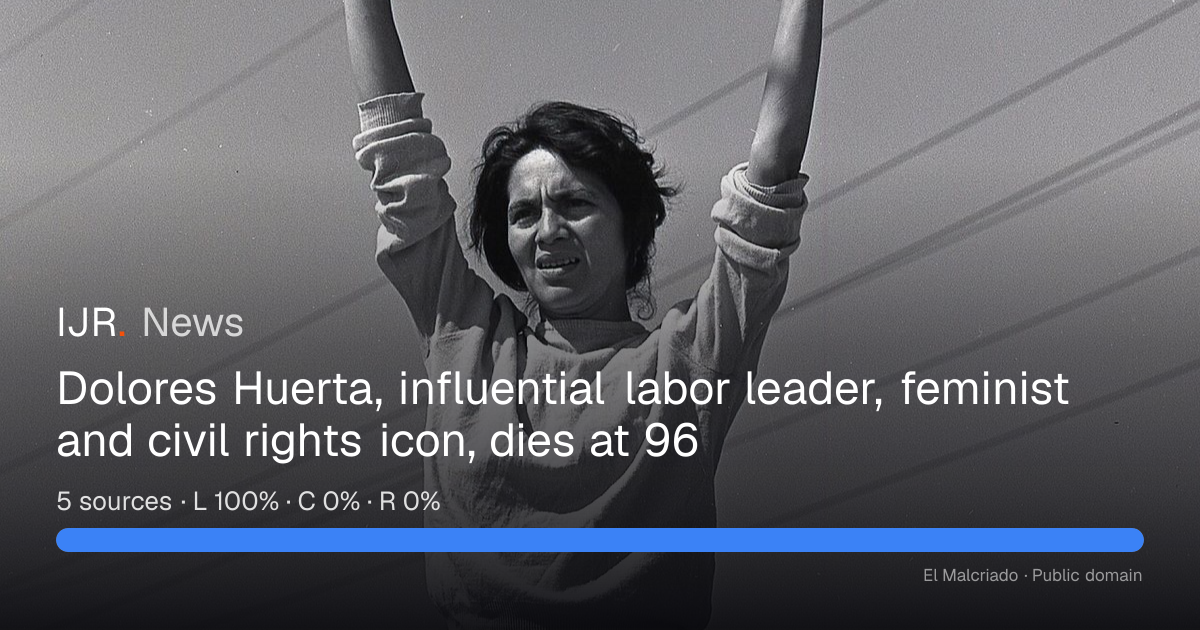 Dolores Huerta, influential labor leader, feminist and civil rights ...