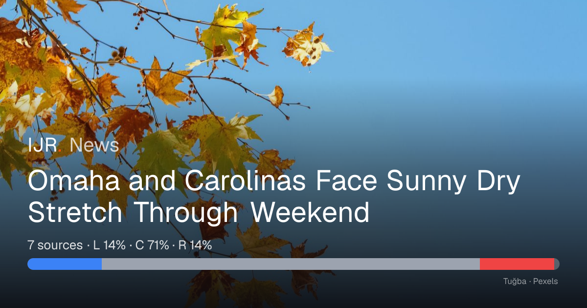 Omaha and Carolinas Face Sunny Dry Stretch Through Weekend