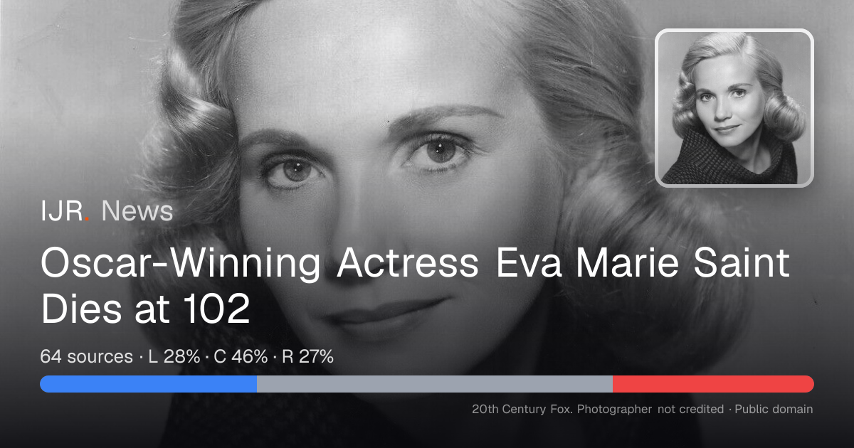 Oscar-Winning Actress Eva Marie Saint Dies at 102 — IJR News