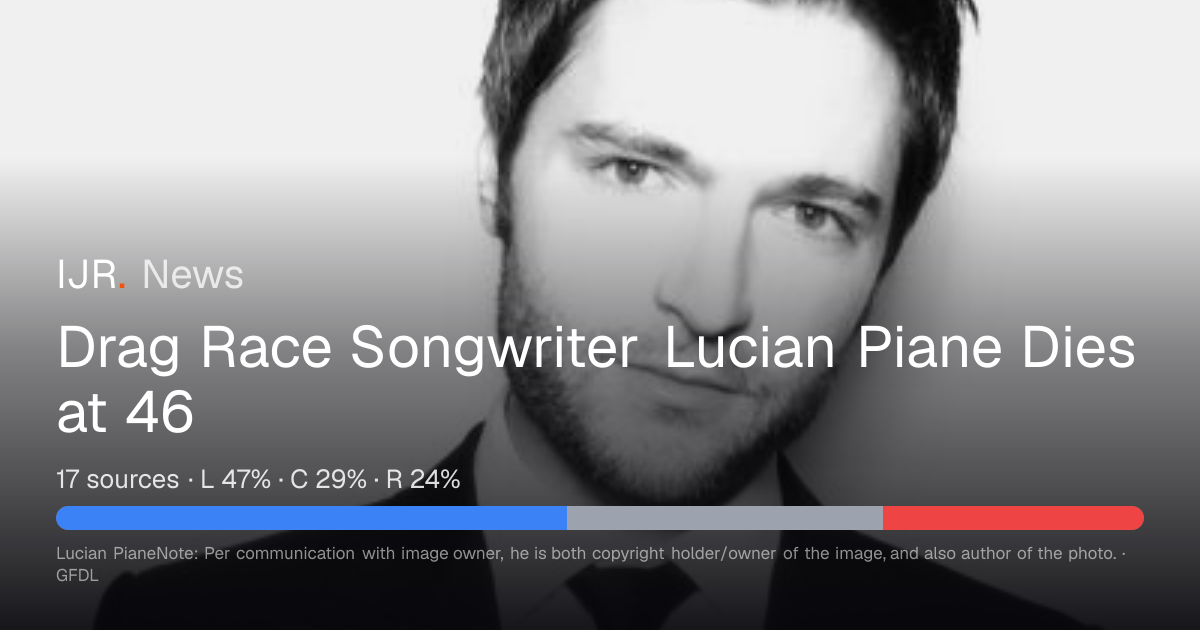 Drag Race Songwriter Lucian Piane Dies at 46 — IJR News