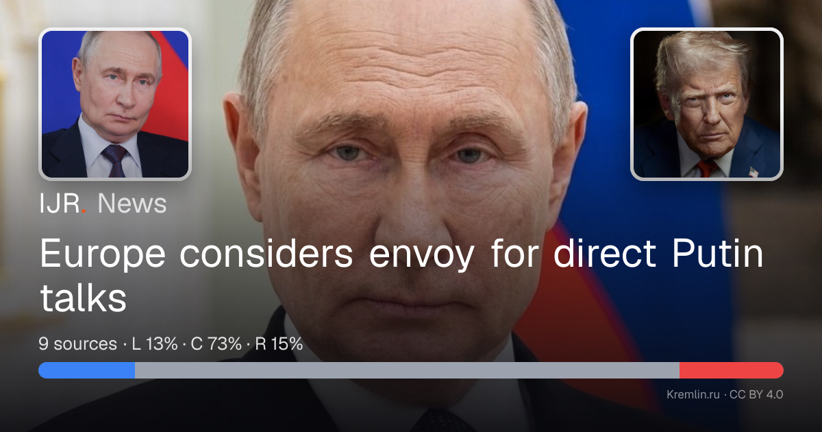 Europe considers envoy for direct Putin talks — IJR News