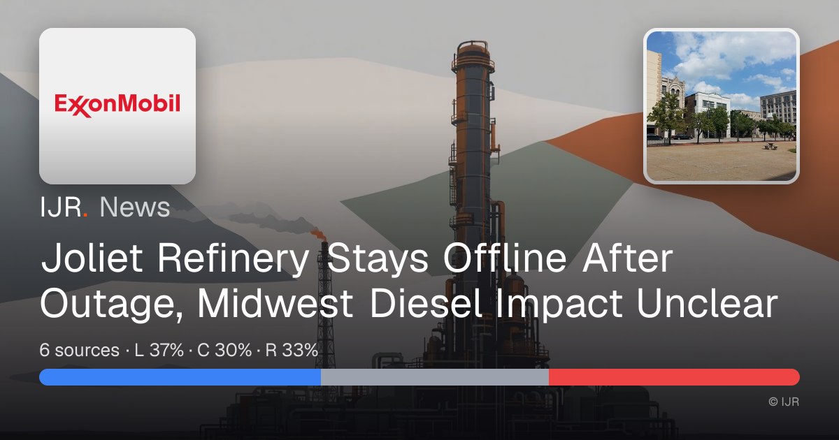 Joliet Refinery Stays Offline After Outage, Midwest Diesel Impact ...