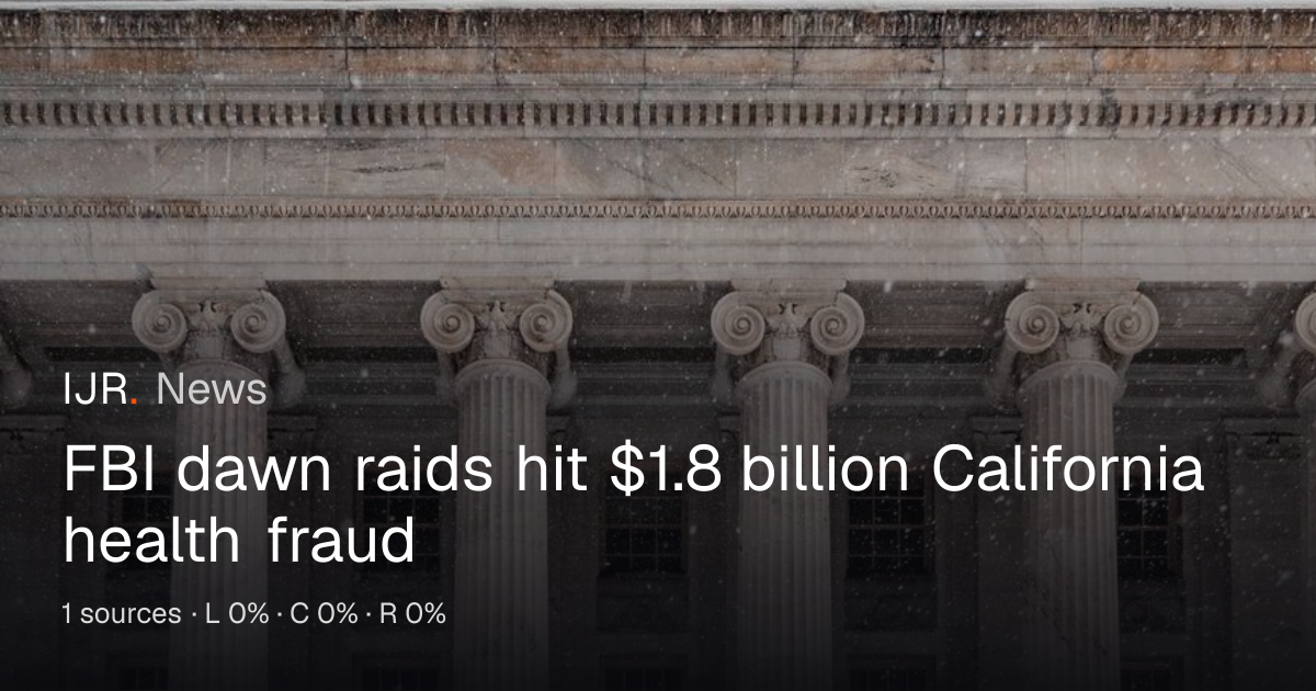 FBI dawn raids hit $1.8 billion California health fraud — IJR News