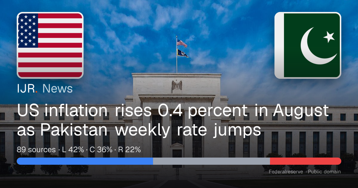 US inflation rises 0.4 percent in August as Pakistan weekly rate jumps ...