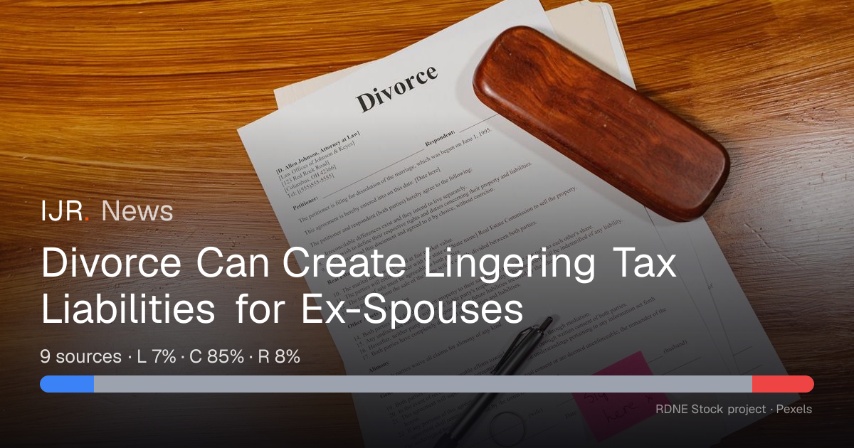 Divorce Can Create Lingering Tax Liabilities for Ex-Spouses — IJR News