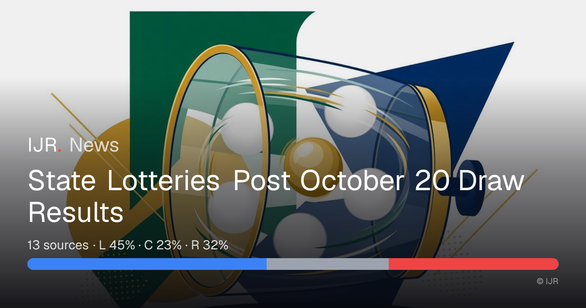 State Lotteries Post October 20 Draw Results — IJR News
