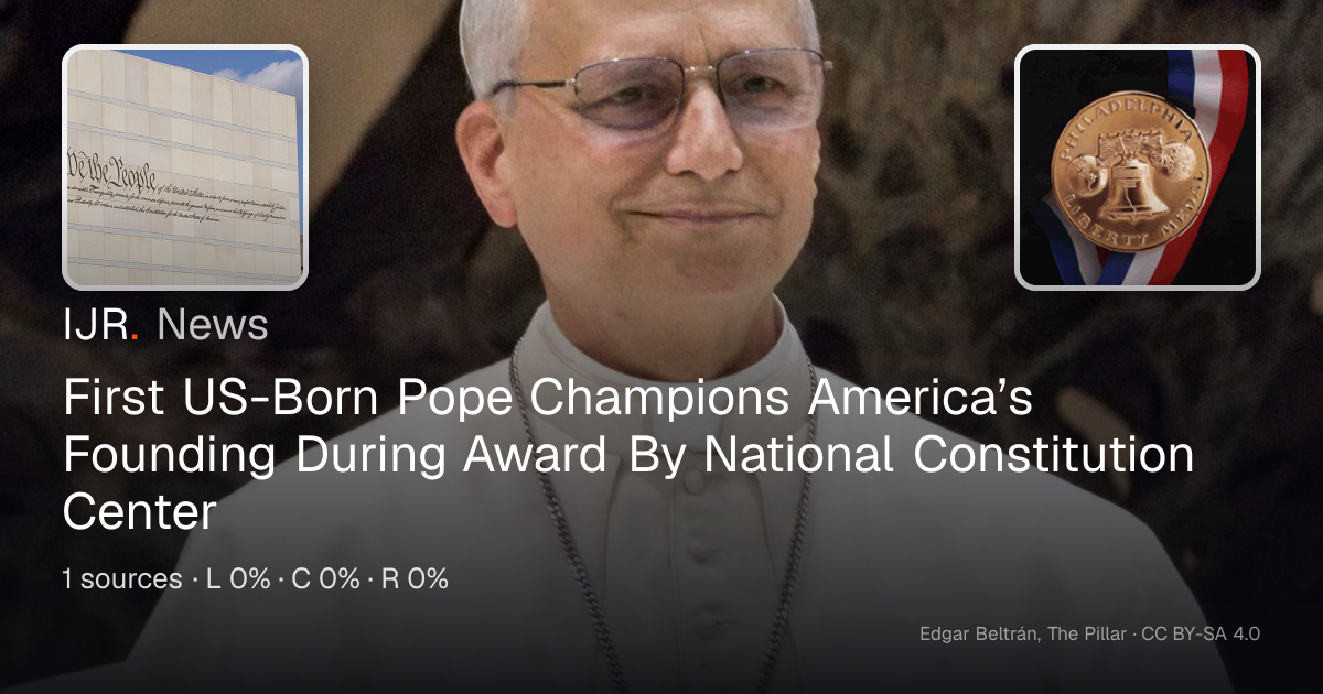 First US-Born Pope Champions America’s Founding During Award By ...