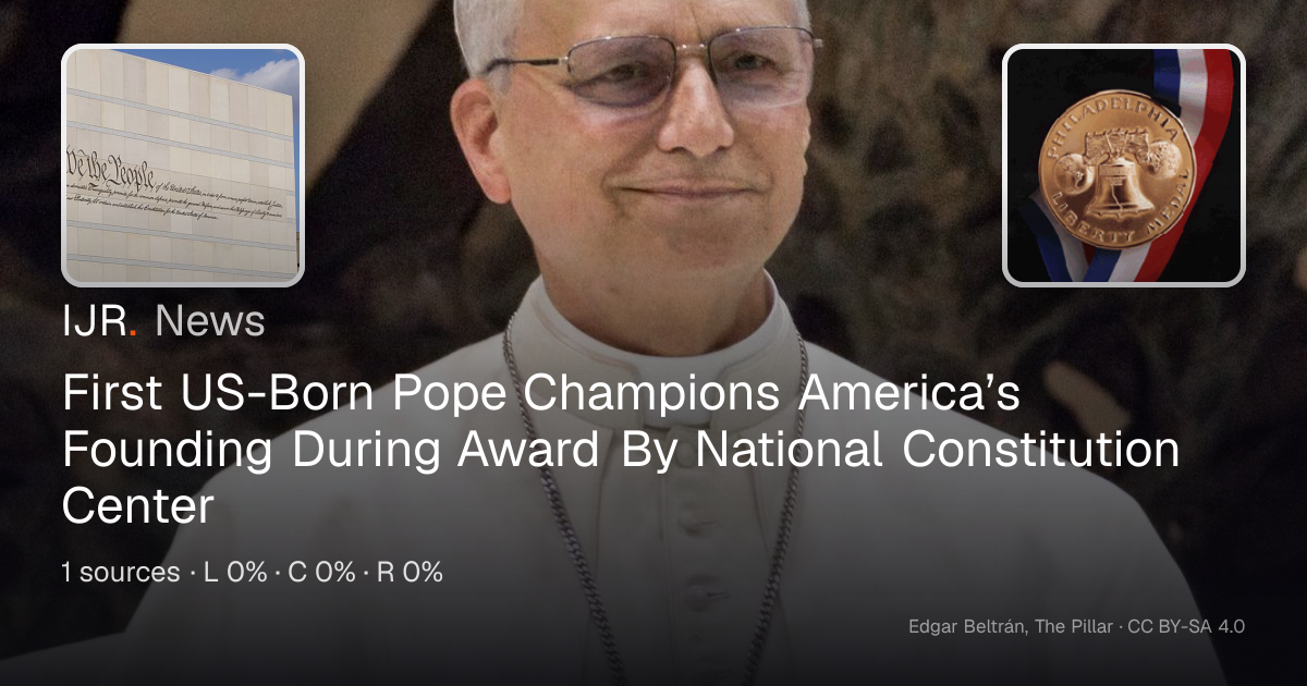 First US-Born Pope Champions America’s Founding During Award By ...