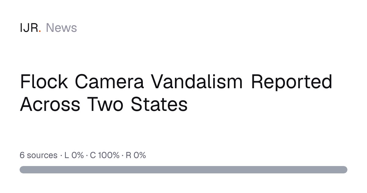 Flock Camera Vandalism Reported Across Two States — IJR News