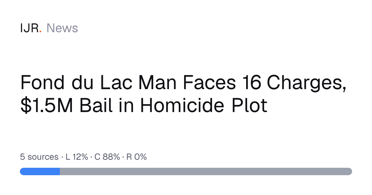 Fond du Lac Man Faces 16 Charges, $1.5M Bail in Homicide Plot — IJR News