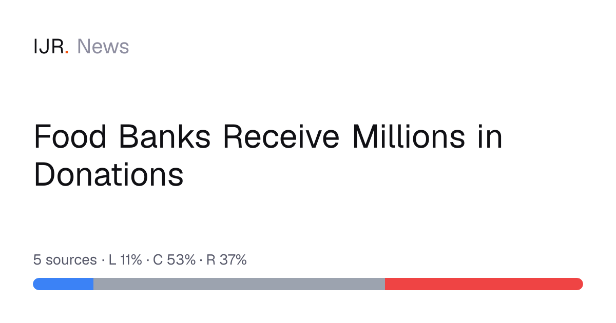 Food Banks Receive Millions in Donations — IJR News