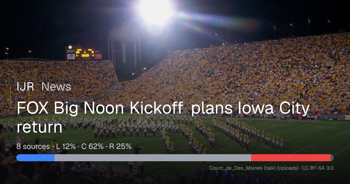 FOX Big Noon Kickoff plans Iowa City return — IJR News