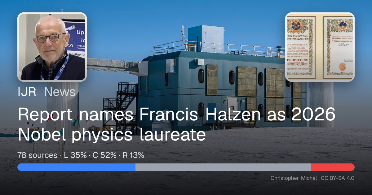 Report names Francis Halzen as 2026 Nobel physics laureate — IJR News