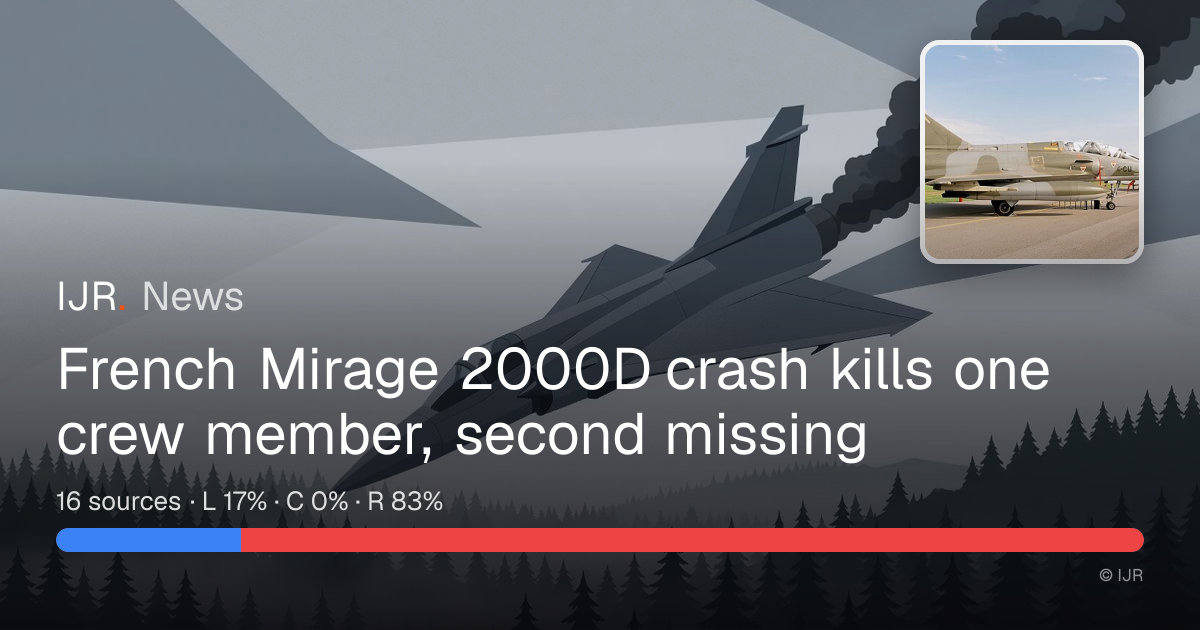 French Mirage 2000D crash kills one crew member, second missing — IJR News