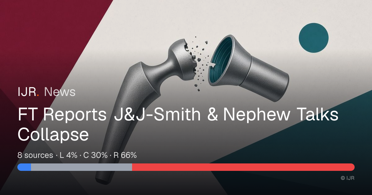 FT Reports J&J-Smith & Nephew Talks Collapse — IJR News