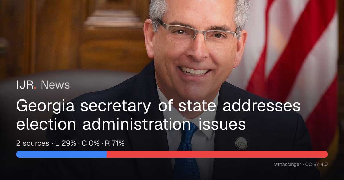 Georgia's Secretary of State Emphasizes Election Integrity — IJR News