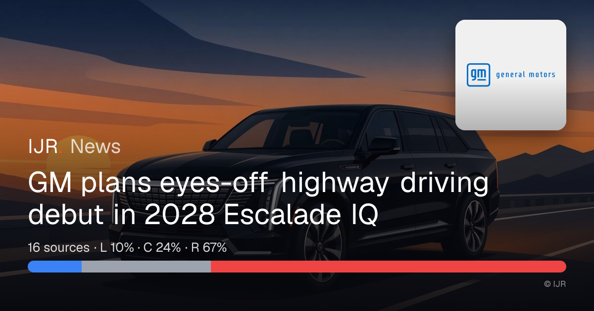 GM plans eyes-off highway driving debut in 2028 Escalade IQ — IJR News