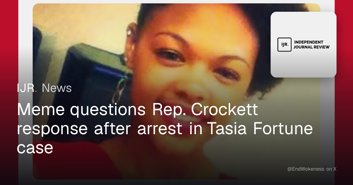 Hey, @RepJasmine Crockett: You called for justice for Tasia Fortune, the black woman lynched on a tree in Jackson, Mississippi.

They finally arrested the suspect.

Why are you so quiet now?