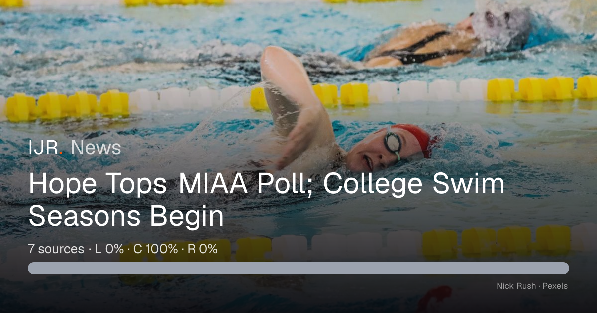 Hope Tops MIAA Poll; College Swim Seasons Begin — IJR News