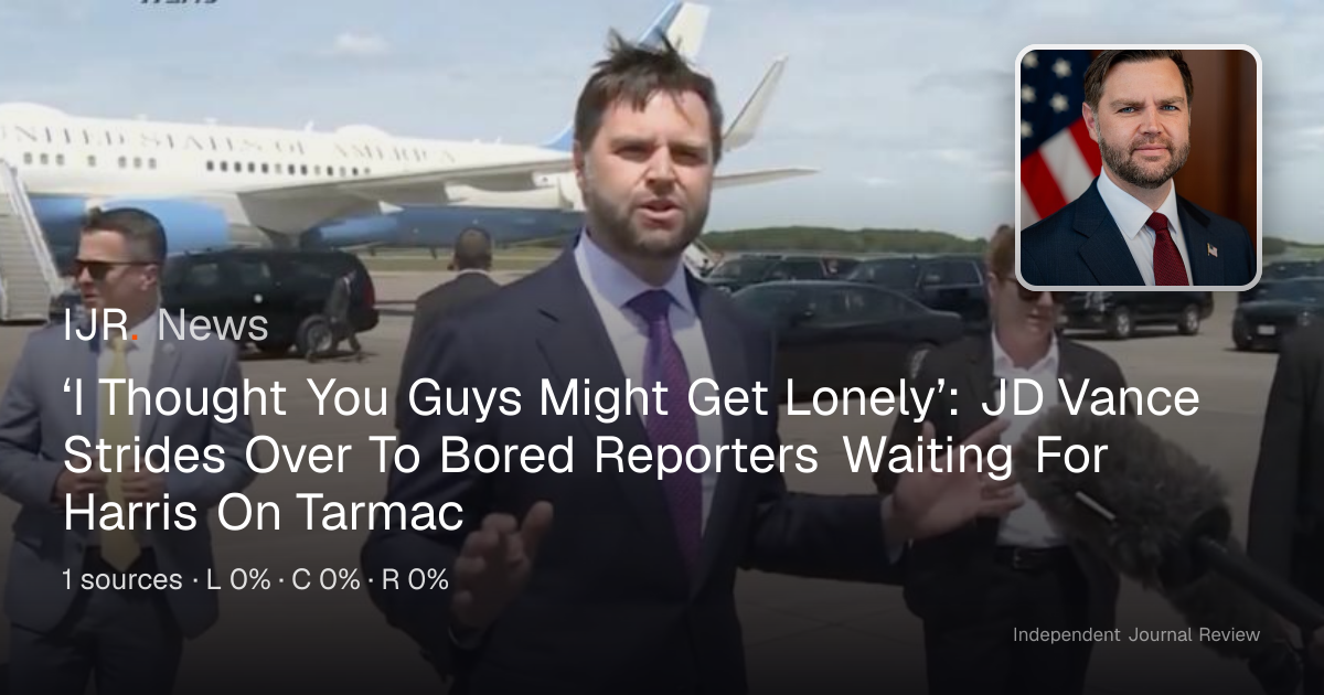 ‘I Thought You Guys Might Get Lonely’: JD Vance Strides Over To Bored ...