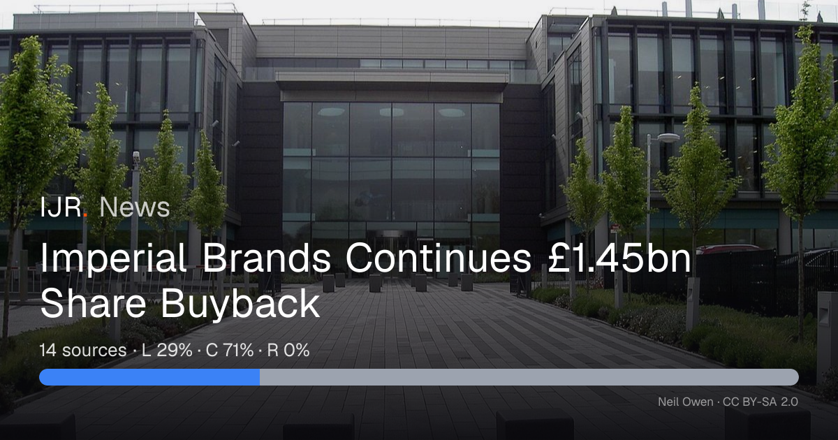 Imperial Brands Continues £1.45bn Share Buyback — IJR News