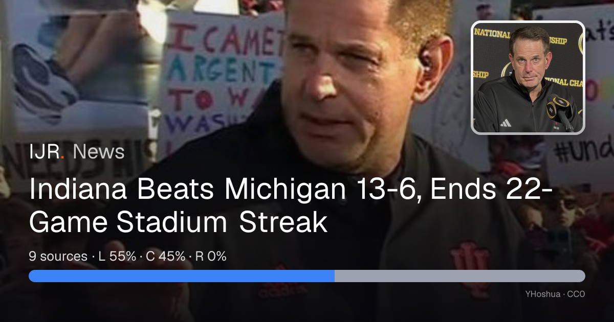Indiana Beats Michigan 13-6, Ends 22-Game Stadium Streak — IJR News