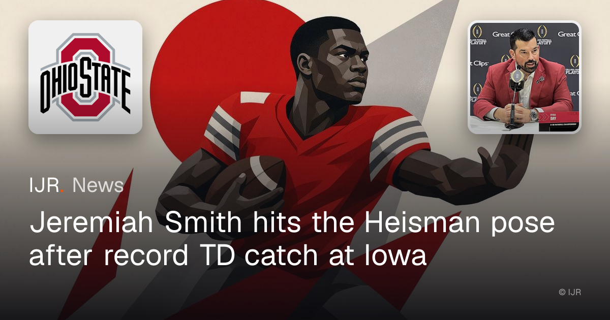Jeremiah Smith hits the Heisman pose after record TD catch at Iowa ...