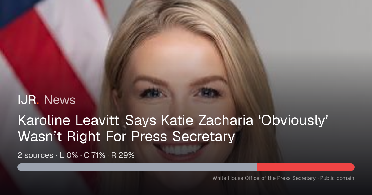 Karoline Leavitt Says Katie Zacharia ‘Obviously’ Wasn’t Right For Press ...
