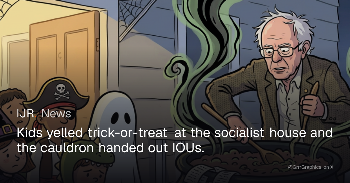 Right-leaning meme shows socialist house handing IOUs to trick-or ...