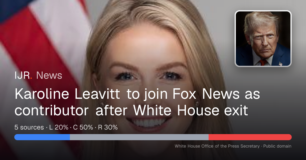 Karoline Leavitt to join Fox News as contributor after White House exit ...