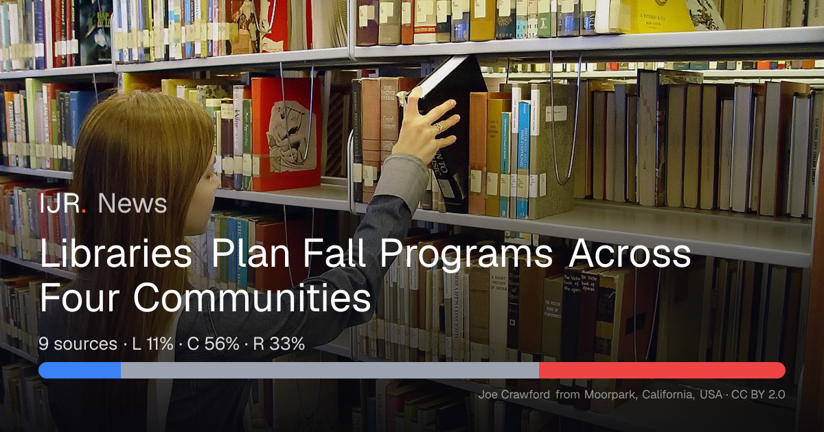 Libraries Plan Fall Programs Across Four Communities — IJR News