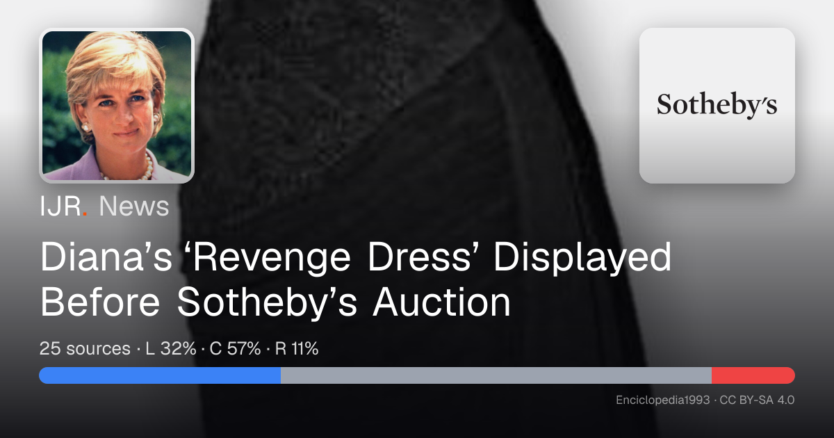 Diana’s ‘Revenge Dress’ Displayed Before Sotheby’s Auction — IJR News