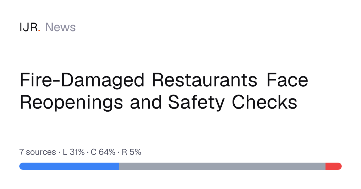 Fire-Damaged Restaurants Face Reopenings and Safety Checks — IJR News