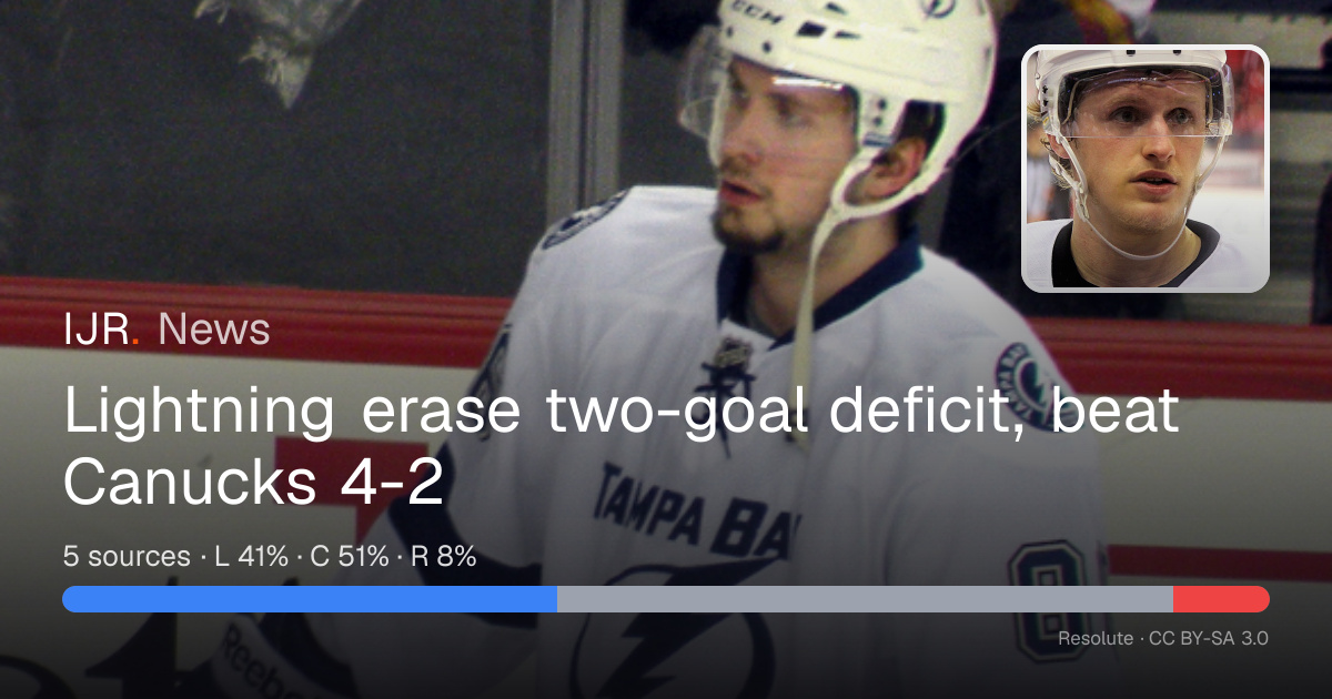 Lightning erase two-goal deficit, beat Canucks 4-2 — IJR News