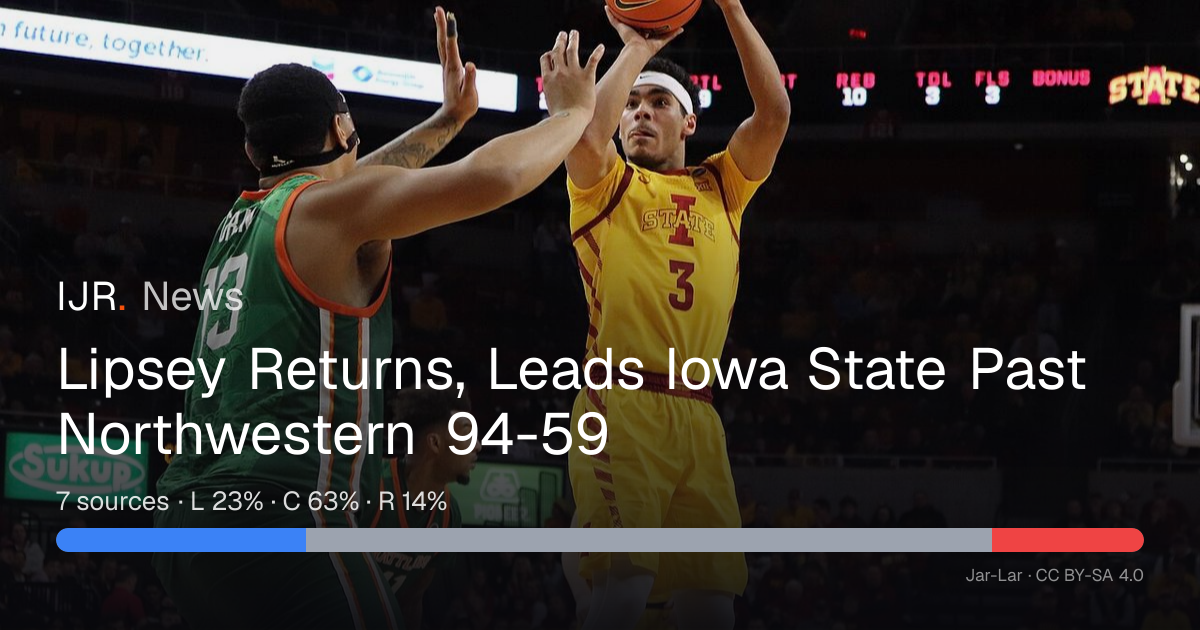 Lipsey Returns, Leads Iowa State Past Northwestern 94-59 — IJR News