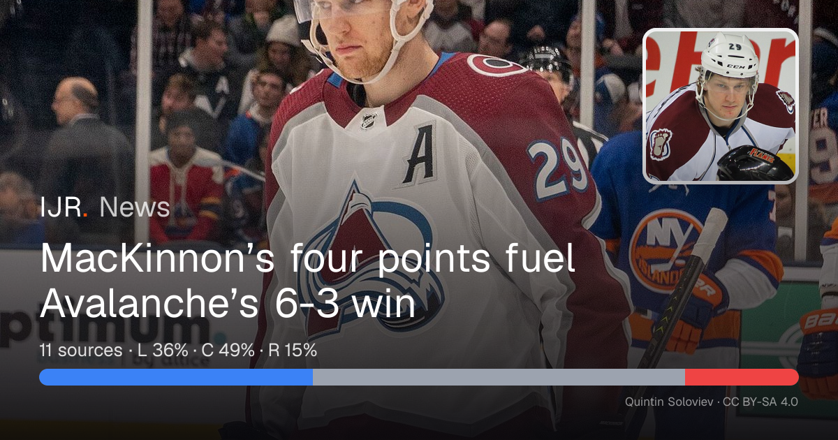 MacKinnon’s four points fuel Avalanche’s 6-3 win — IJR News