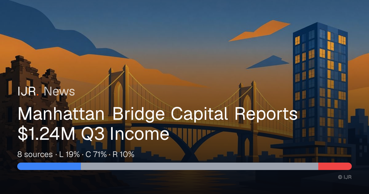 Manhattan Bridge Capital Reports $1.24M Q3 Income — IJR News