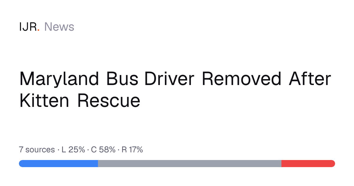 Maryland Bus Driver Removed After Kitten Rescue — IJR News