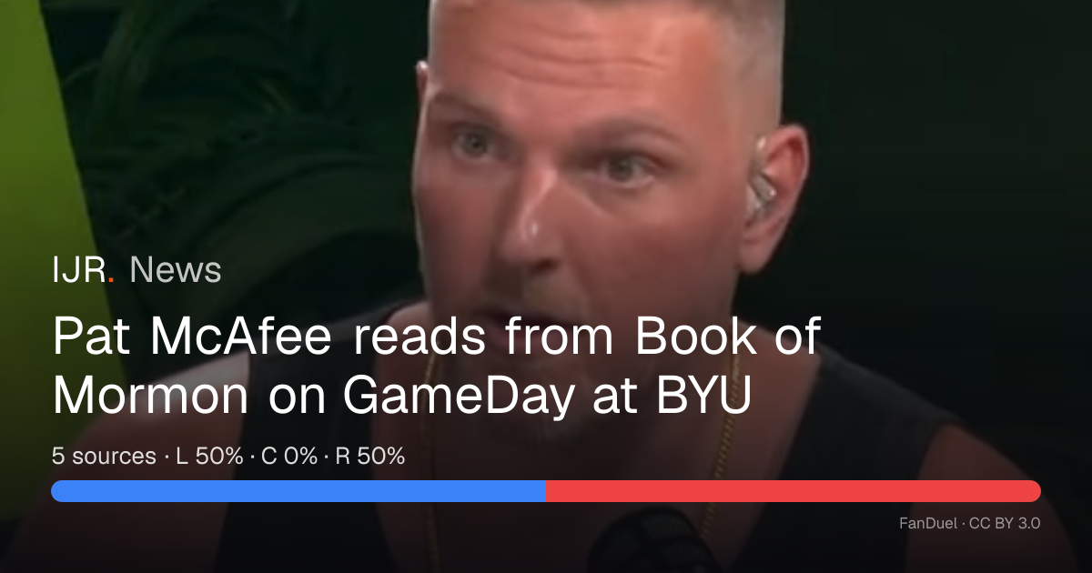 Pat McAfee reads from Book of Mormon on GameDay at BYU — IJR News
