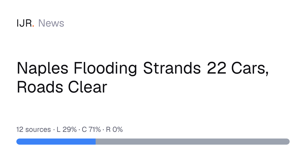 Naples Flooding Strands 22 Cars, Roads Clear — IJR News