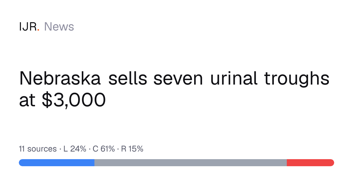 Nebraska sells seven urinal troughs at $3,000 — IJR News