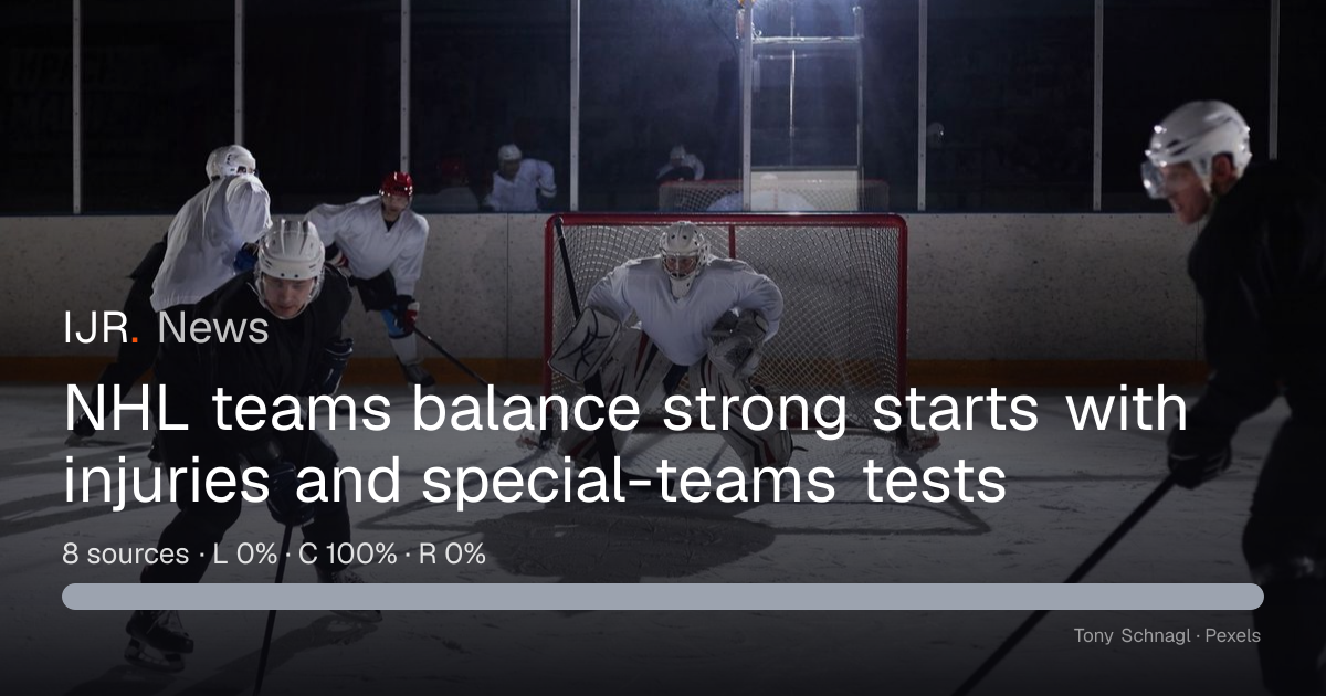 NHL teams balance strong starts with injuries and special-teams tests ...